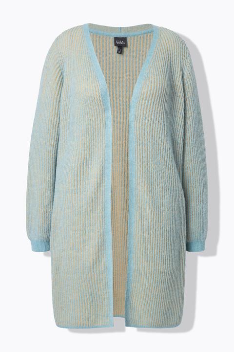 Produktbild Ulla Popken Long-Strickjacke, Doubleface-Rippstrick, V-Ausschnitt (58, 60)