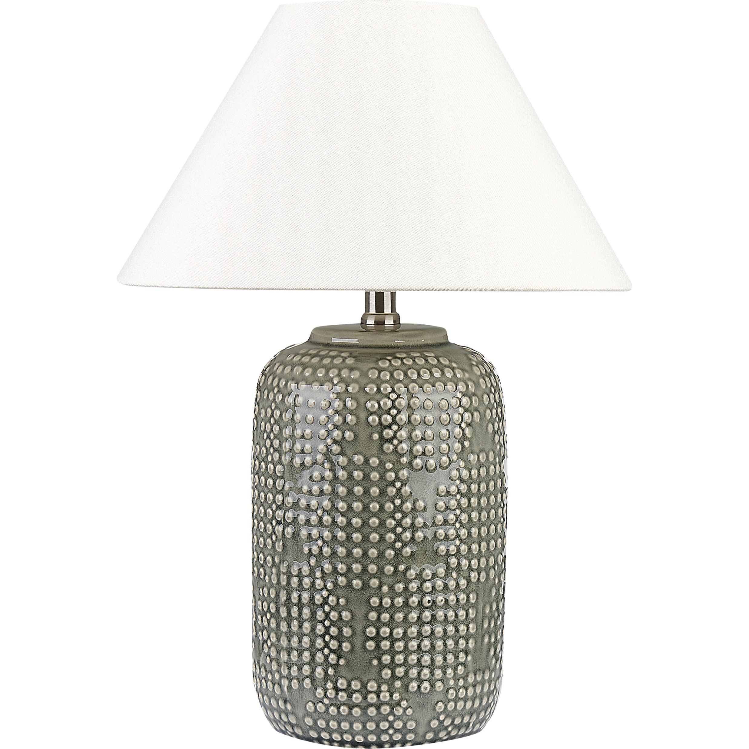 Beliani, Tischlampe, Tischlampe Keramik Grau 47 cm MUSSEL