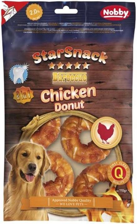 Nobby Kausnack StarSnack Barbecue Chicken Donut, 5 cm, 5 Stück (Adult, Junior, Senior, 1 Stk., 140 g)