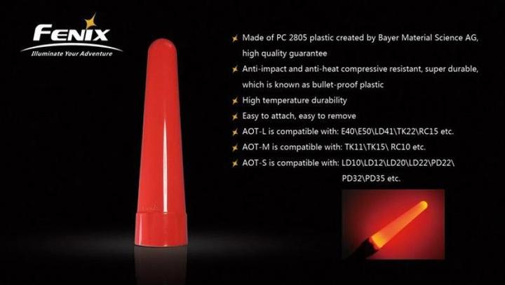 Produktbild Fenix Universal Diffuser rot, Warnstabaufsatz für L1D, L1T 2.0, L2D, L2T 2.0, P2x, P3x, LDx0 und PD30-Seri
