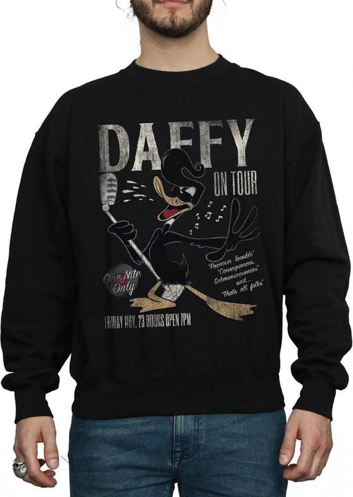 Actual product image Looney Tunes Mens Daffy Duck Concert Sweatshirt (L)