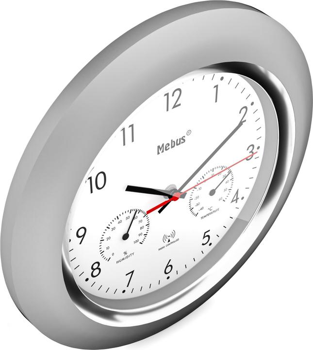 Actual product image Mebus 19454 Radio-controlled wall clock with thermo/hygromes (25 cm)