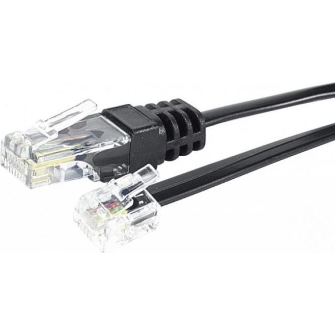 Exertis Connect Telefonkabel, schwarz, 2,0 m, Telefon Zubehör