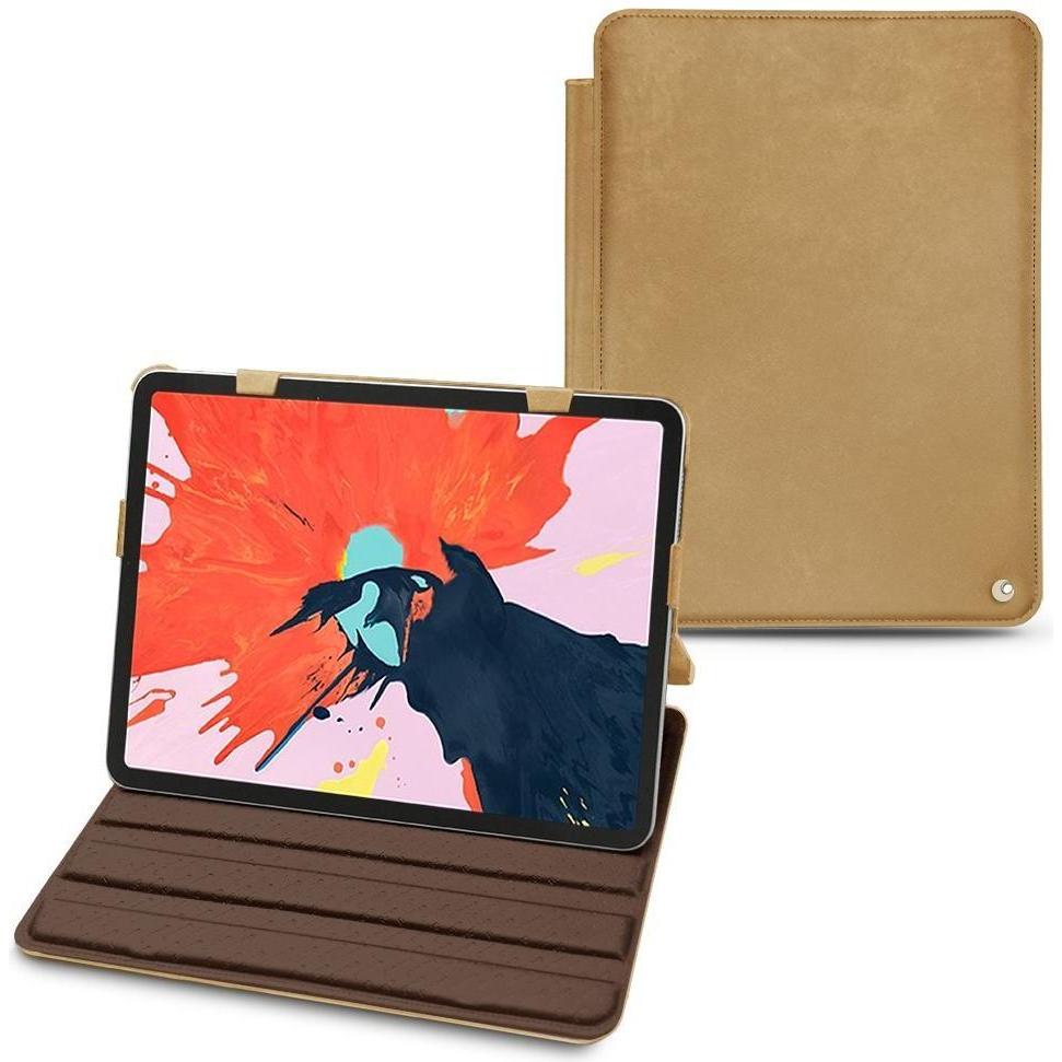 Noreve Lederschutzhülle horizontal (iPad Pro 12.9 2018 (3. Gen)), Tablet Hülle, Braun