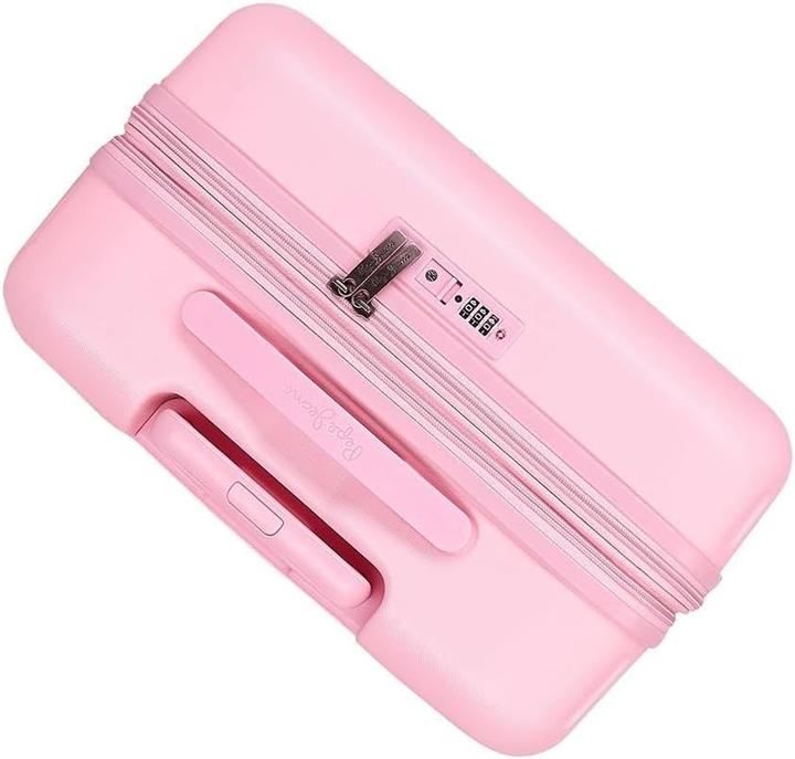 Actual product image Pepe Jeans Light Pink Suitcase Set with Wheels and TSA Lock