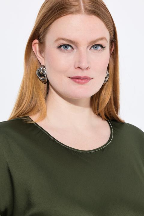 Produktbild Ulla Popken Satinblusenshirt, Classic, Rundhals mit Glitzernaht, ärmellos (58)