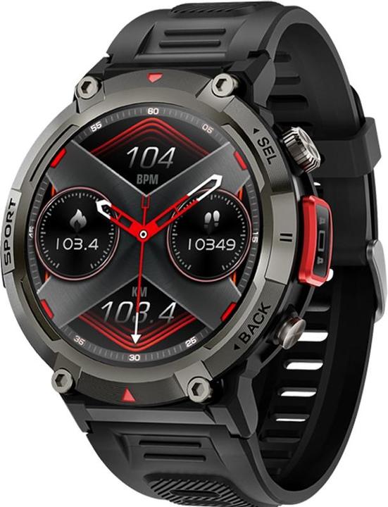 Actual product image Giewont Veltori VT140-1 Smartwatch, schwarzes Silikonarmband