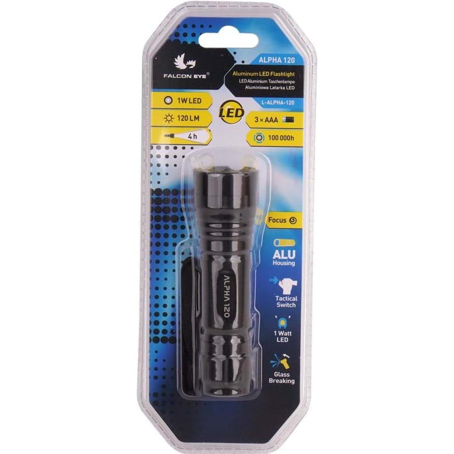Falcon, Torcia, Alpha 120 lm Nero (120 lm)