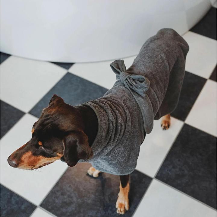 Produktbild Hunter Bademantel Riga für Hunde Grau 60 (60, Hundebademantel)