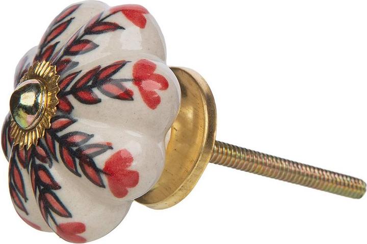 Produktbild Tranquillo Möbelgriff handgemacht, Ø 4.5 cm, Weiss/Gold