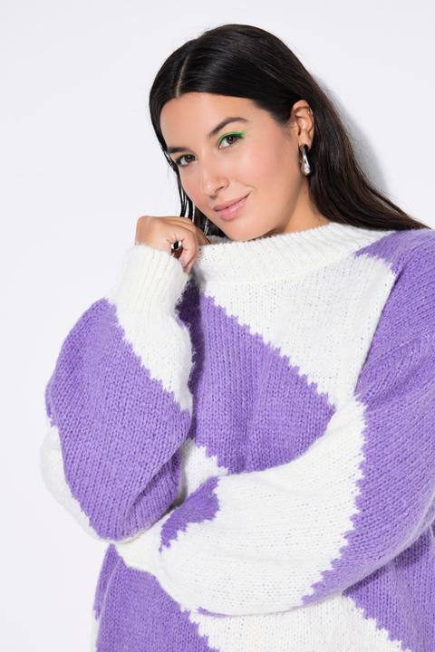 Produktbild Studio Untold Pullover, Oversize Shape, diagonale Blockstreifen (60)