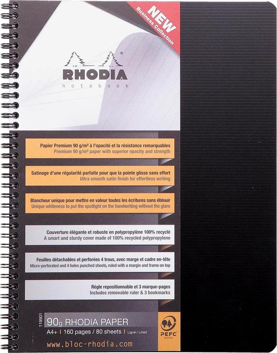 Actual product image Rhodia Notebook Rhodiactive (A4+, Lined, Hardcover)