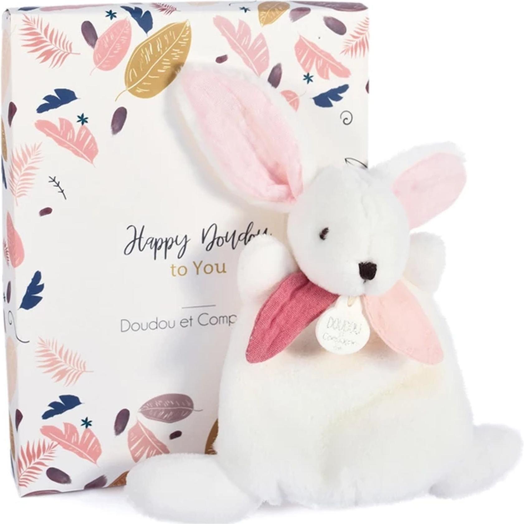 Doudou et Compagnie, Knuffeldoekje, Happy Boho, Bunny knuffeldoek 17cm