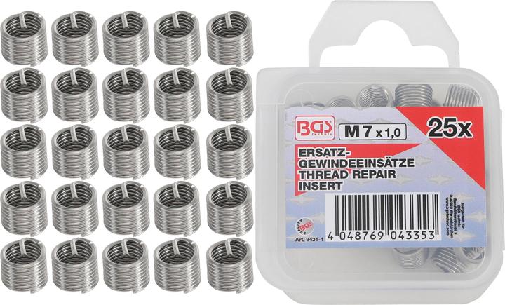 Image du produit BGS Inserts taraudés M7 x 1,0 mm 25 pièces