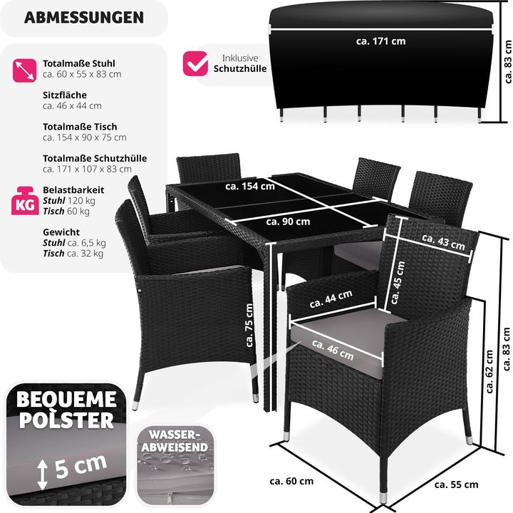 Produktbild tectake Rattan Sitzgruppe Porto