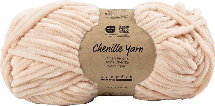Produktbild Creativ Company Velour Yarn, L: 105 m, needle 5-6, light red, 100 g/ 1 ball (105 m)