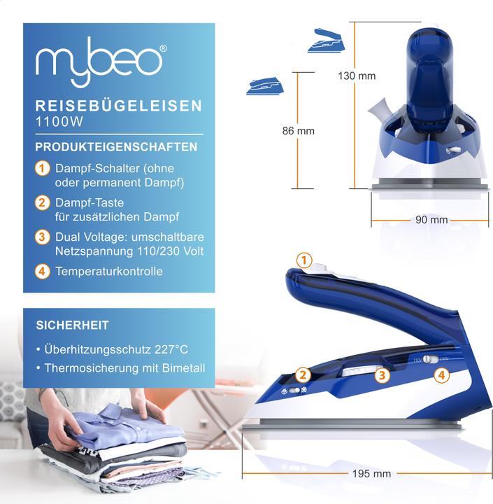 Produktbild Mybeo Reisebügeleisen (1100 W)