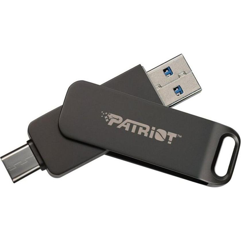 Patriot Rage R550 64GB (schwarz, USB-A und USB-C 3.2 Gen 1) (64 GB, USB-A, USB-C) (PE64GR550DSAD)
