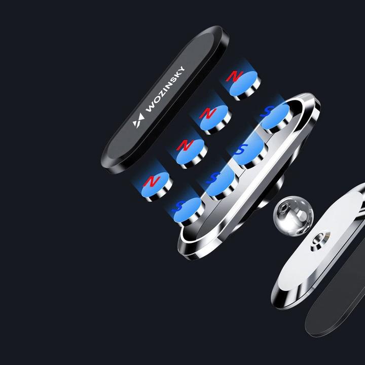 Actual product image Wozinsky Self-adhesive Magnetic 360 Car Dashboard Mount Silver (WMH-06)