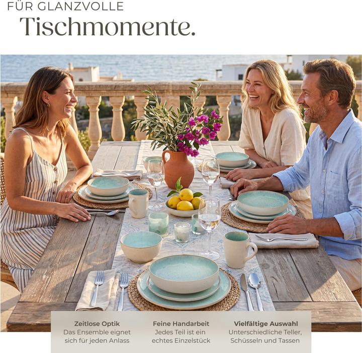 Actual product image tectake Mare tableware set in stoneware, for 6 people (30 pcs.)