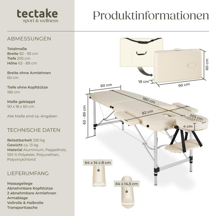 Actual product image tectake Massage table
