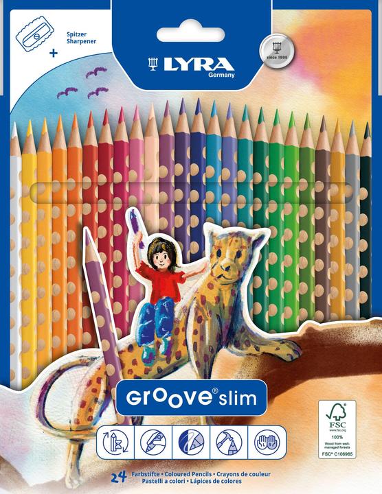 Actual product image Lyra Colored pencil 'GROOVE Slim lacquered (24x)