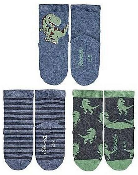 Actual product image Sterntaler Socken 3er Set Ringel/Dinos Blau/Grün/Grau Gr. 17-18 (pack of 3, 17 - 18)