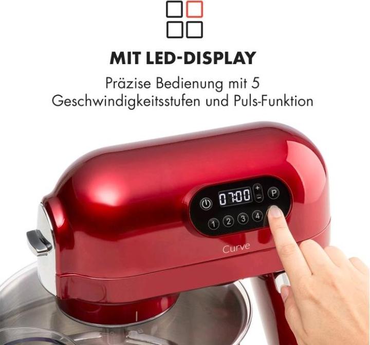 Actual product image Klarstein Curve Food Processor Red (1000 W)