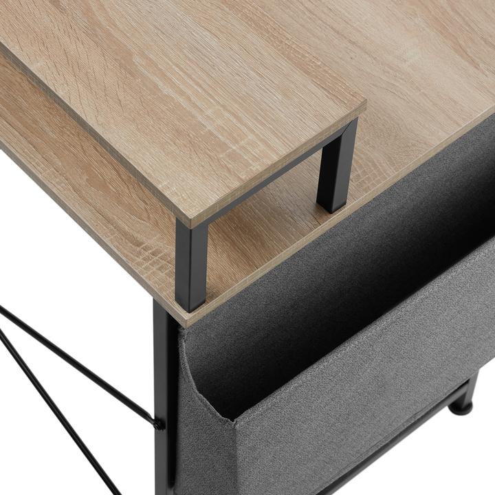 Actual product image tectake Desk with shelf and fabric bag (80 x 55 x 90 cm)