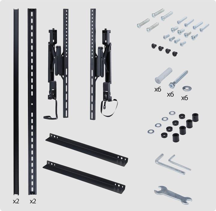 Produktbild StarTech .com 10ULE-TV-WALL-MOUNT, 200 x 200 mm, 1000 x 600 mm, -15 - 10°, -10 - 10°, Stahl, Schwarz (Wand, 80 kg, 55" - 105")