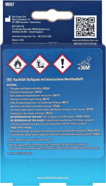 Immagine prodotto Wick WH 7 Tappetini Vapo Classic al mentolo (7 x)