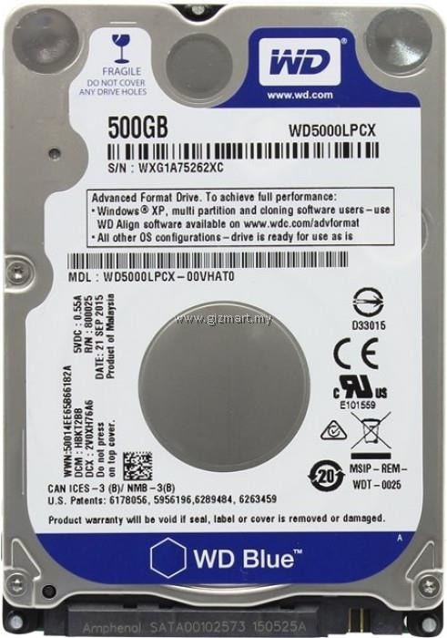 Productafbeelding WD Blauw Mobiel (0.50 TB, 2.5", CMR)