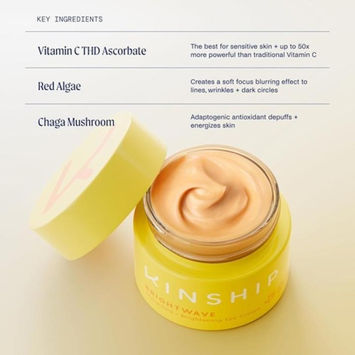 Produktbild Kinship Brightwave Vitamin C Energizing and Brightening Eye Cream - Reduce Dark Circles (Augenpflege Crème, 15 ml, Tag + Nacht)
