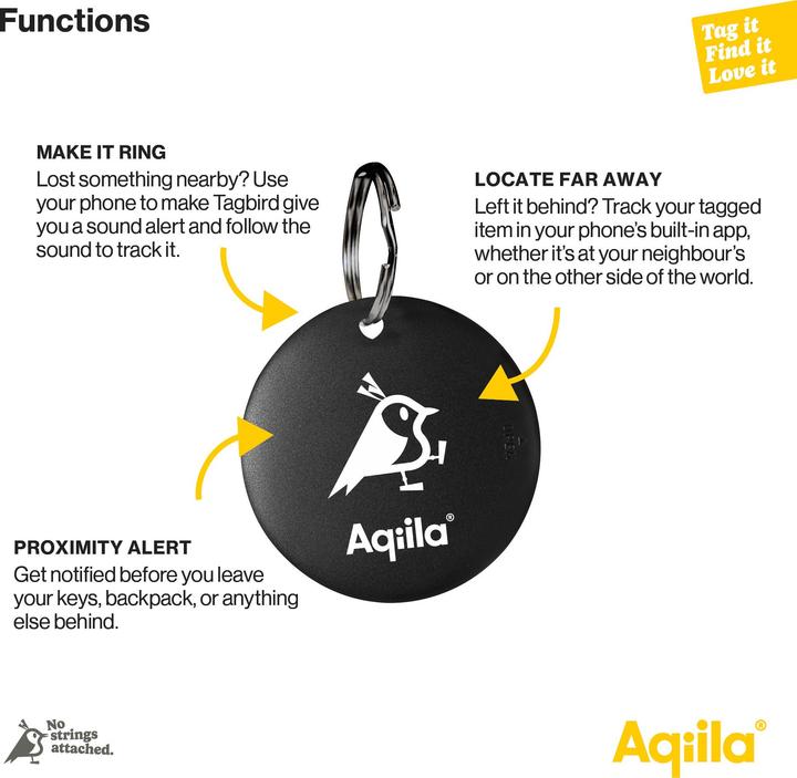 Actual product image Aqiila Tagbird - Item Finder (4-pack) (Android, Apple)