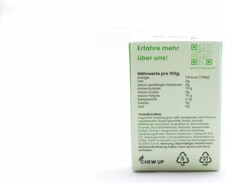 Valori nutrizionali e ingredienti Chew Up Matcha e menta (1 pz., 20 g)