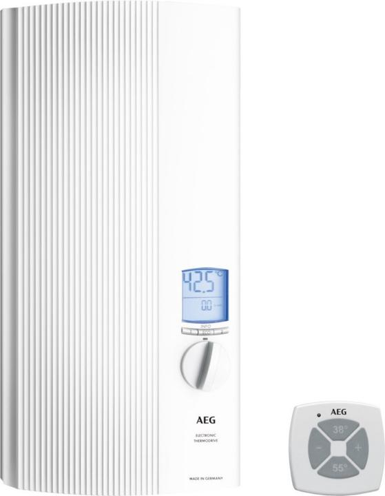 Actual product image AEG Haustechnik DDLE TD 18/21/24 kW Fully electronic instantaneous water heater, LCD, ECO function, rain shower