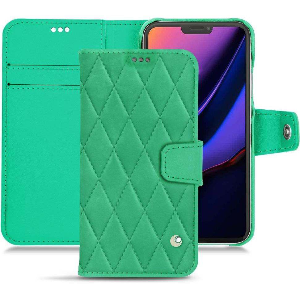 Noreve Lederschutzhülle Wallet (Apple iPhone 11 Pro), Smartphone Hülle, Grün