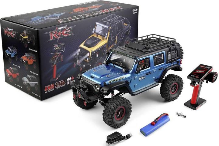 Actual product image WL Toy Blauw (metallic) Brushed 1:10 RC auto Elektro Crawler 4WD RTR 2,4 GHz Incl. accu en lader
