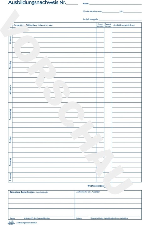 Actual product image Avery Form book "Training record", A4 (28 x)