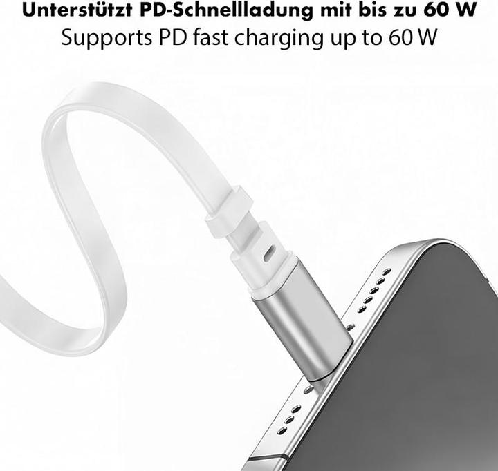 Produktbild LogiLink USB 2.0 Type-C-Kabel, C/M zu C/M, ausziehbar, 480 Mbit/s, 60W, weiss, 1 m (1 m, USB 2.0, 60 W)