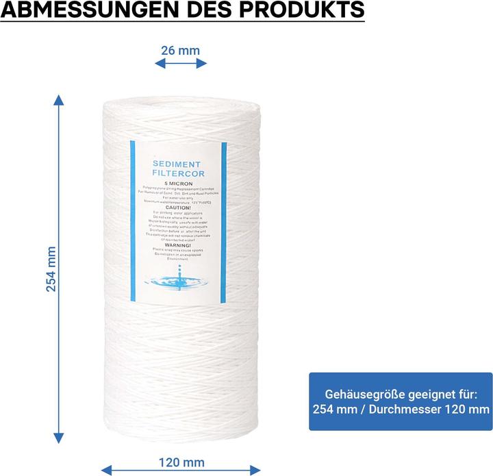 Actual product image Naturewater PPW-10A 10" Big Blue cotton thread filter water filter replacement