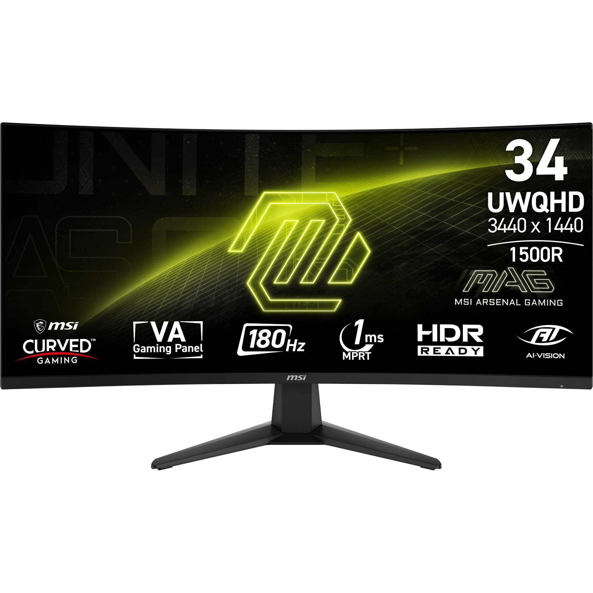 MSI MAG 346CQ (3440 x 1440 pixels, 34"), Monitor, Zwart