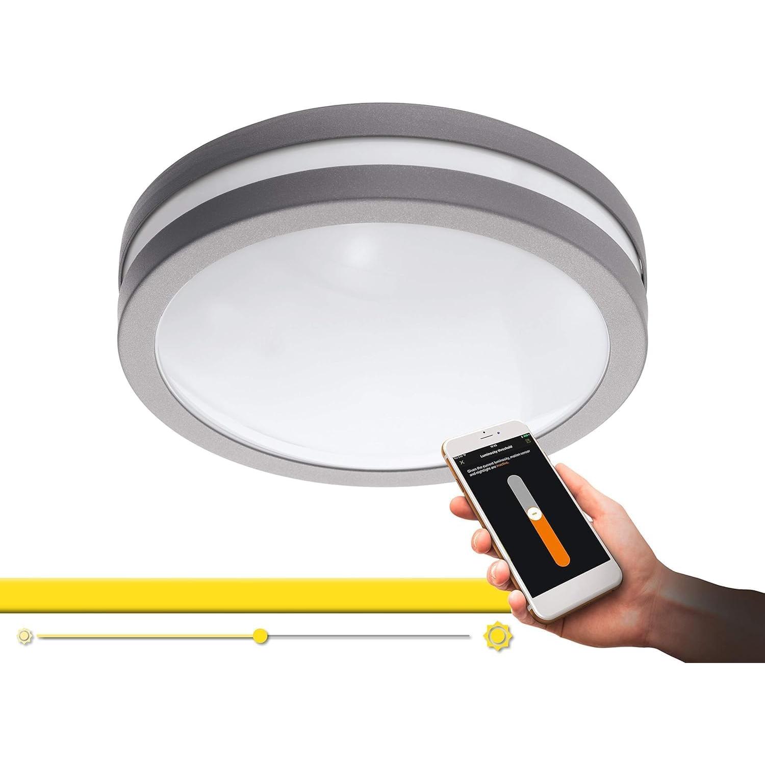 EGLO LOCANA-C Wand-/Deckenl. silber/weiss (1400 lm, IP44) (33572)