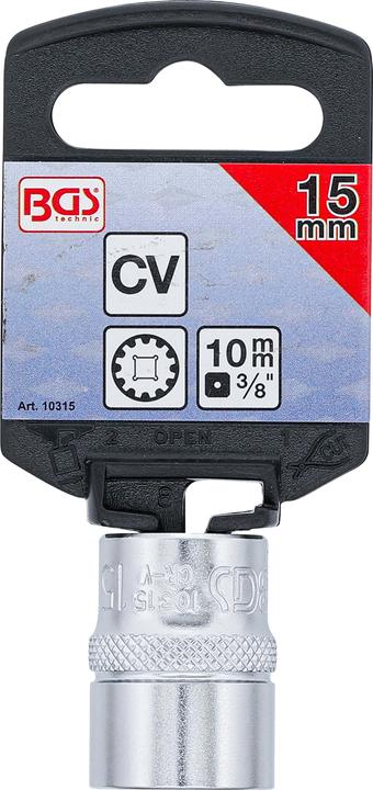 Produktbild BGS Steckschlüssel-Einsatz Gear Lock Antrieb Innenvierkant 10 mm (3/8") SW 15 mm (15 mm)