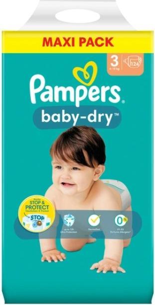Image du produit Pampers Baby-Dry (Taille 3, Pack semi-mensuel, 124 pièce(s))