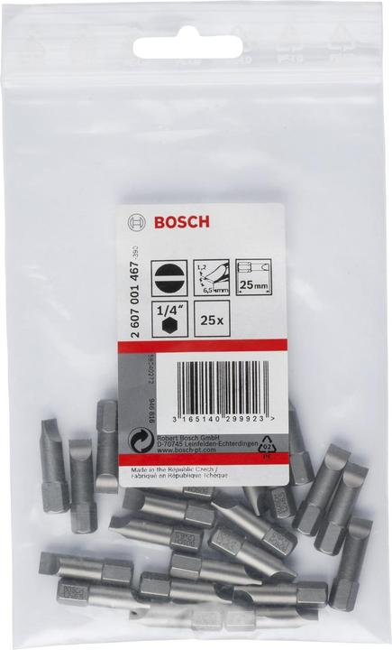 Produktbild Bosch Professional Zubehör Schrauberbit Extra-Hart S 1,2 x 6,5, 25 mm, 25er-Pack (Schraubschlitz)