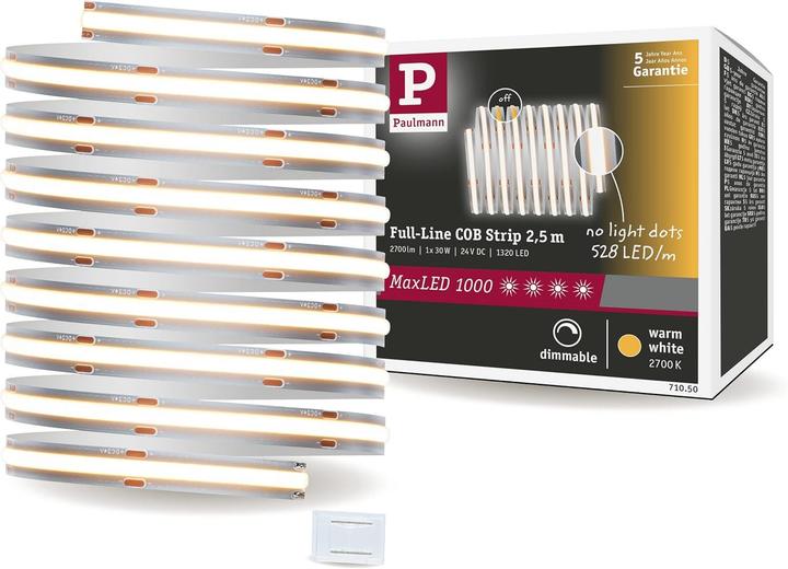 Immagine prodotto Paulmann MaxLED 1000 a riga intera COB a strisce (Bianco caldo, 250 cm, Interno)