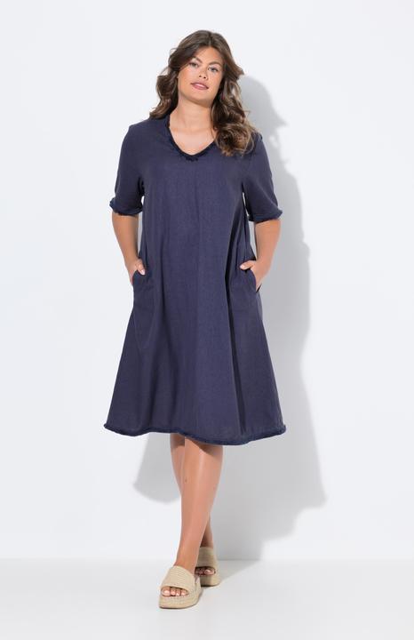 Immagine prodotto Laurasøn Leinenkleid, V-Ausschnitt, 1/2 Arm (42)