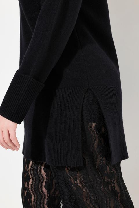 Produktbild Ulla Popken Longpullover, breite Rippbündchen, Rollkragen, Langarm (54)