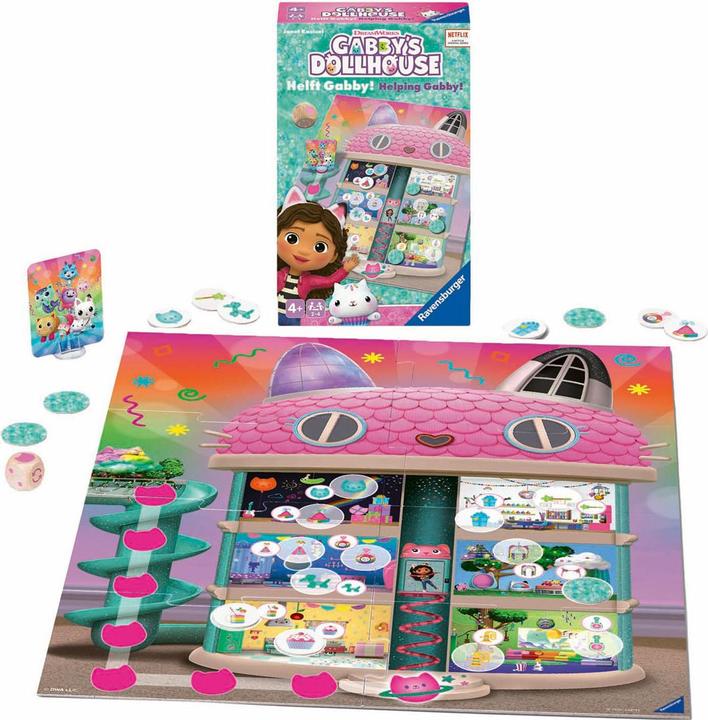 Actual product image Ravensburger 24724 - Gabby"' s Dollhouse - Help Gabby! - Take-along game for 2-4 players from 4 (Dutch, English, French, German, Italian, Spanish, 2 - 4 Players)